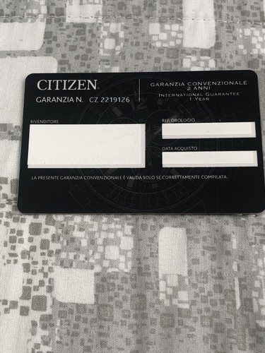 Citizen card garanzia nos - citizen,