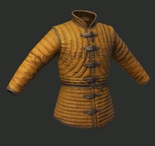 Gambesone medievale giallo con