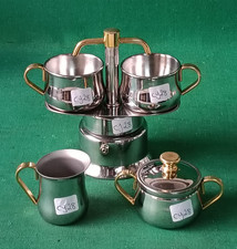 CAFFETTIERA IMPERIALE 2 TZ VINTAGE ACCIAIO ZUCCHERIERA 2 TAZZINE LATTIERA. CY28