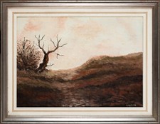 G. MONTI Stupendo Quadro Dipinto OLIO su tela PAESAGGIO OPERA CORNICE DEL 1978