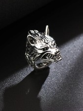 Anello Uomo Testa di Lupo