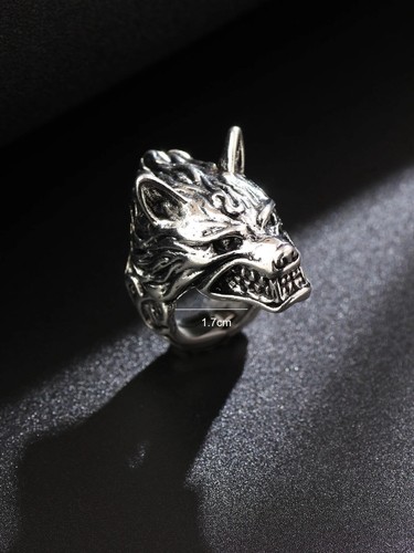 Anello uomo testa lupo - uomo, di
