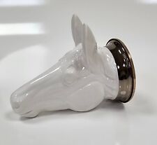 Tazza Stirrup White Horse fine, inglese, bone china unica allacciata con platino