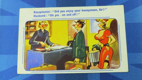 Saucy comic postcard - comic, 1950s