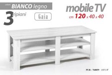 MOBILE TAVOLO PORTA TV TAVOLINO BASSO SALOTTO DIVANO UFFICIO BIANCO 120*40*H40CM