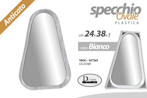 Specchio parete ovale anticato - ovale,