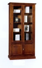 LIBRERIA 2 ANTE VETRO+2 LEGNO COL. NOCExINGRESSO STUDIO SOGGIORNO CAMERETTA 387