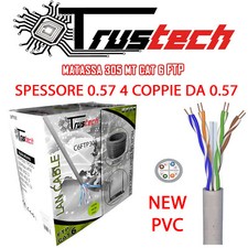 MATASSA BOBINA CAVO DI RETE LAN CAT 6 FTP 305 MT SCHERMATO, TRUSTECH