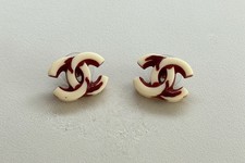 Chanel CC Resin Cream Earrings