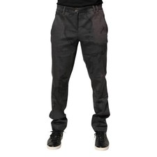Pantalone ALVIERO MARTINI nero stampato skinny chino uomo IT48/W34/M 400usd
