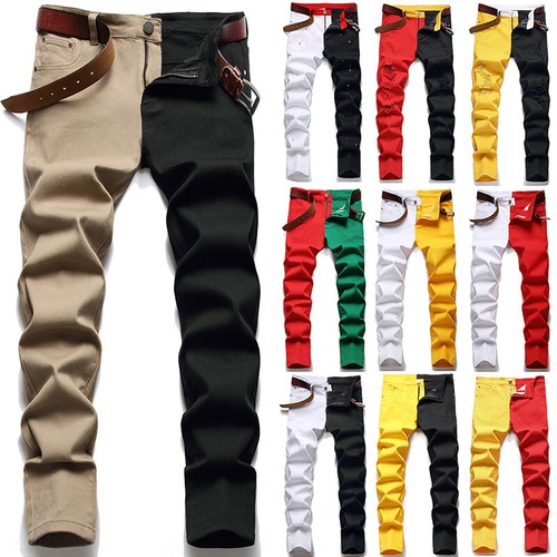 Jeans uomo stampato traforato