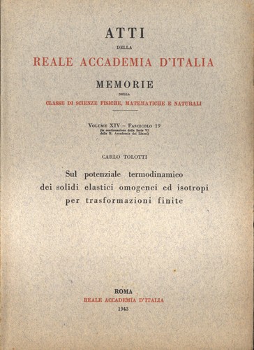 Sul potenziale termodinamico