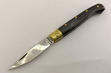 Coltello artigianale pattada cm 14 manico corno bovino scuro anni 70 Knife top