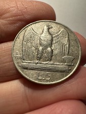 5 Lire 1928 Aquilino Rara -