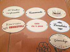 lotto 7 TARGHETTA SMALTATA - TARGA IN METALLO - SMALTI D'ARTE nuovo