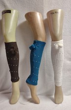 Scaldamuscoli da Donna a Costine + Strass Argento + Pon Pon, 3 Colori