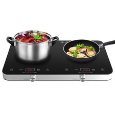 COOKTRON Piastra Induzione 2 Fuochi, Piastra Ad Induzione 3500W, Portatile con C