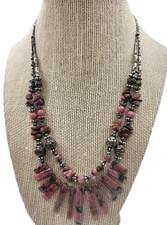 Collana Boho Rosa Rodonite