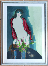 Litografia nudo femminile - litografia, femminile"