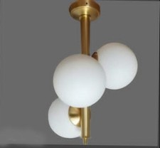 lampadario  sfere vetro 3 luci