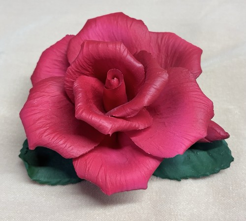 Vtg capadimonte porcelain rose - vtg,
