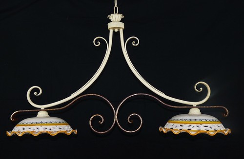 Lampadario ferro forgiato