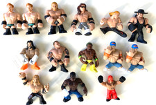 Figurine WWE Mattel Rumblers Wrestling 2011 in gomma circa 2 pollici - Lotto di 14