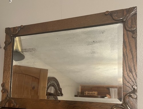 Specchio antico con cornice - , in