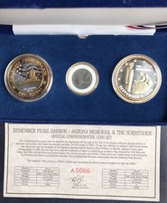 2004 Remember Pearl Harbor 1941 ~ Arizona Memorial ~ resa ~ set monete d'argento