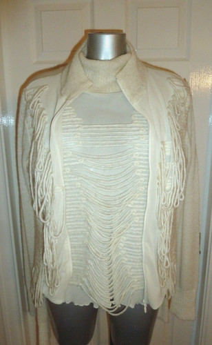 Maglione cardigan panna - e,