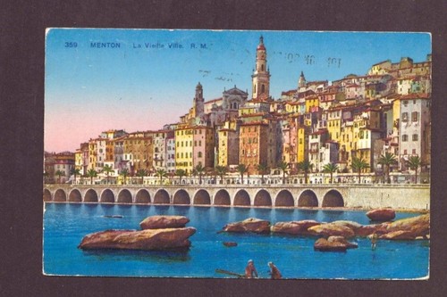 Cartolina francia mentone la - mentone,