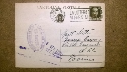 Cartolina del 1938 alla - del,