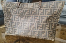 Borsa Fendi shopper vintage in canvas Zucca – Medium, beige/marrone