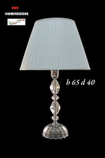 Lampada da Tavolo Elegante grande cristallo pigna 1 luce riporti cromo 