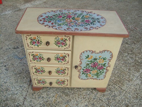 Credenzino tirolese dipinto - tirolese,