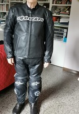 tuta da moto in pelle nera, 2 pezzi- TG EU 54, marca ALPINESTAR -Nuova- ****