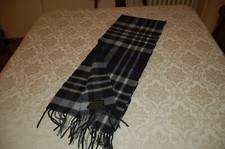 Sciarpa uomo, Tartan nero grigio blu, 28cmx160cm, Usata