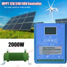2000W Solare Vento Ibrido MPPT Regolatore di carica LCD Display 12V 24V 48V