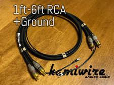 Kamiwire KRG1 Giradischi HiFi a bassa capacità cavo RCA oro con terra (1-6 piedi)