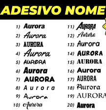 KIT 4 ADESIVI PERSONALIZZATI NOME SCRITTA PER AUTO, MOTO, CASCO, BICI, SCOOTER