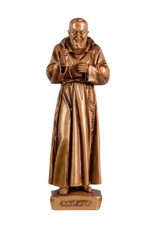 Statua San Padre Pio da Pietralcina (polvere marmo - quarzo, colore bronzo)