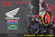 Grafiche 6 adesivi sponsor loghi HONDA CR 250 1989 250R hrc Jeff Stanton camel
