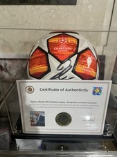 PALLONE Con Teca Champions League Real Madrid Match signed Cambiasso +COA 281968