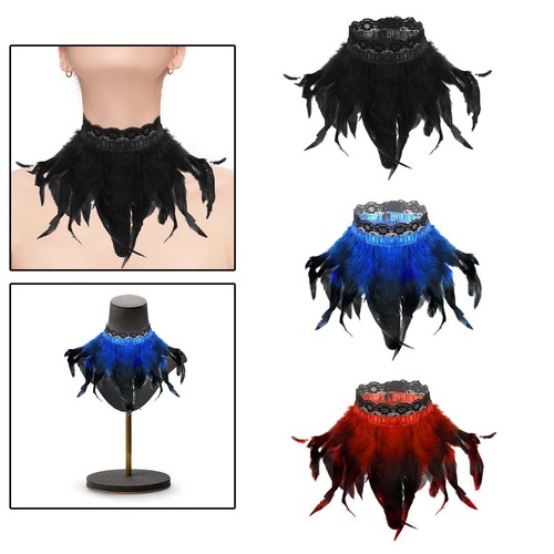 Collana con piume artificiali