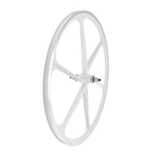 ruota anteriore scatto fisso 6 razze in lega 30 mm bianco 40704WA RMS Bicicletta