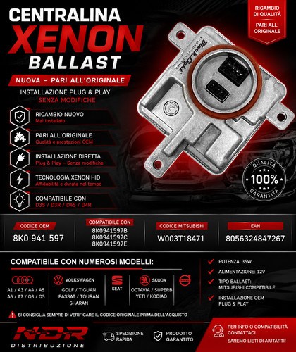 Centralina xenon 8k0941597 - centralina,