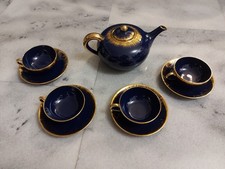 SERVIZIO TÈ X 4 INCOMPLETO BLU E ORO - FIRMA PROF SANTARELLI GUALDO TADINO