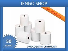 50 ROTOLI TERMICI MM 80 X 80 METRI CARTA CERTIFICATA DI ALTA QUALITA'