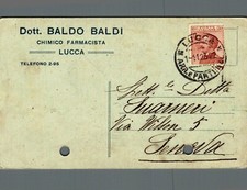 Lucca Chimico Farmacista Dott. Baldo Baldi, fori archivio F. piccolo  spedita