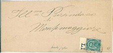 ITALIA REGNO - Sass 37 su MANIFESTO CIRCOLARE annullo MONTEMAGGIORE BELSITO 1889